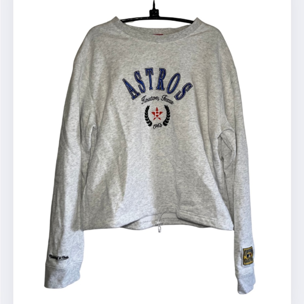Mitchell & Ness Gray Astros Crew Neck Sweater